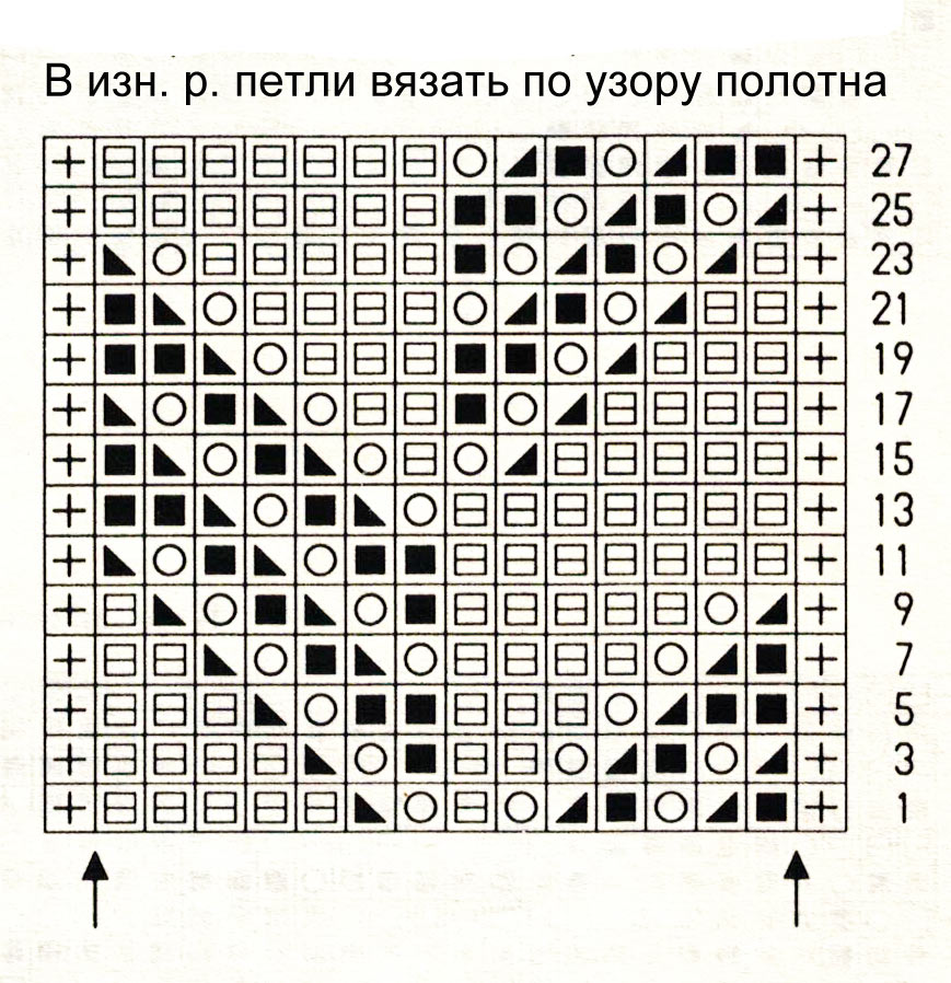 схема ажурного узора спицами