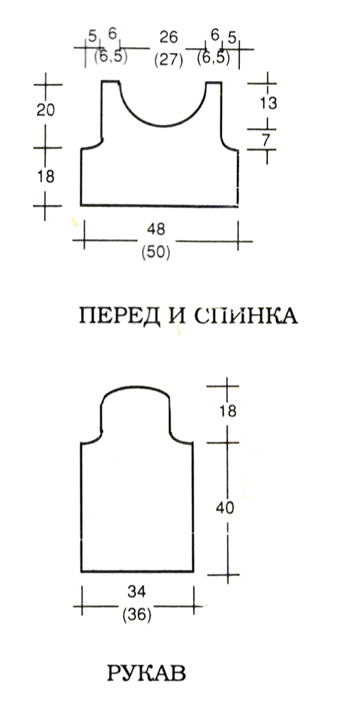 выкройка короткого пуловера