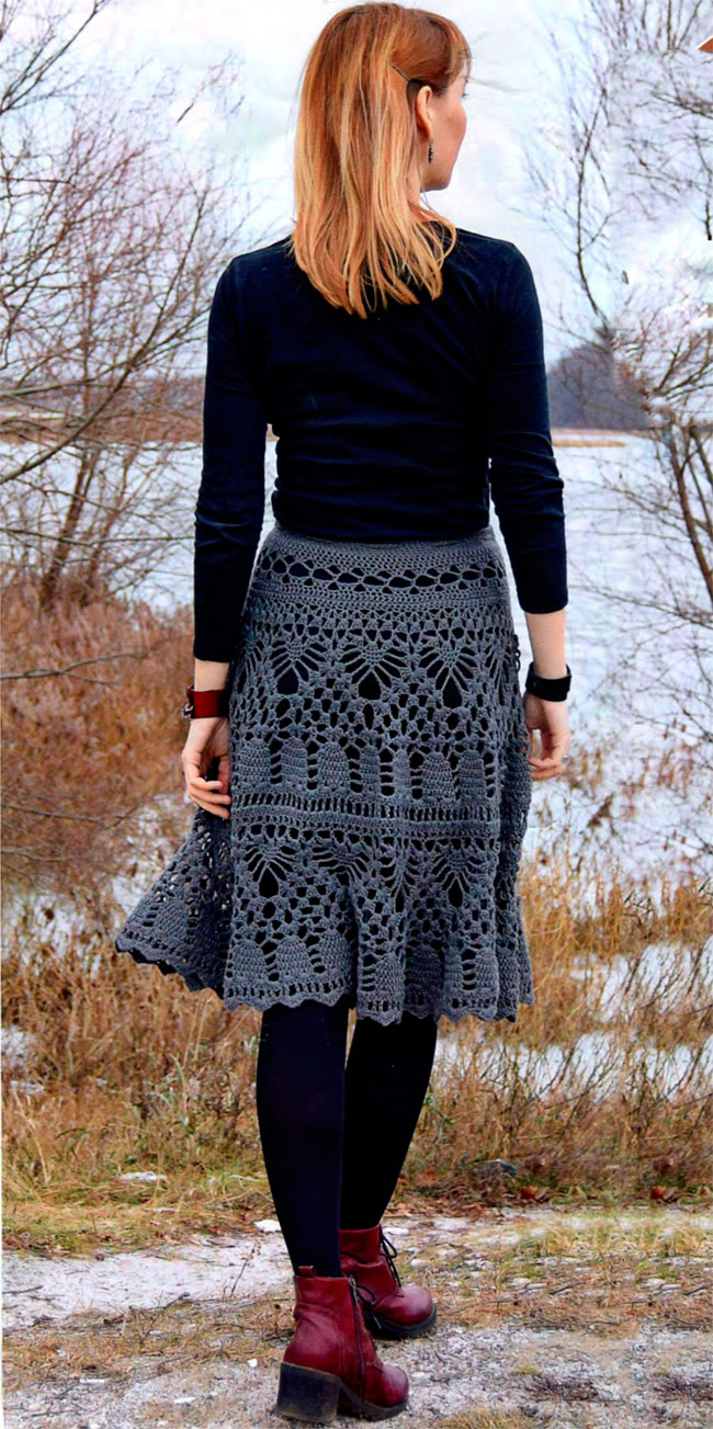 Вязаная ажурная юбка