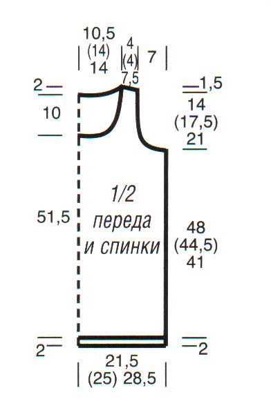 выкройка вязаного топа