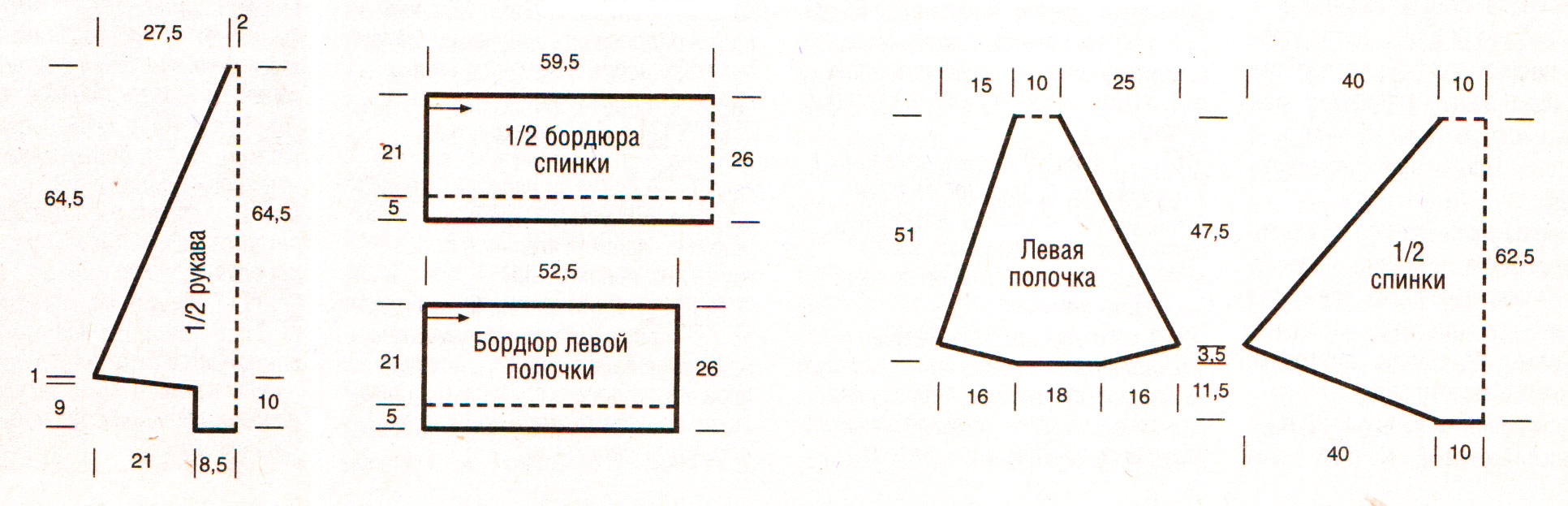 схема жакета-пончо